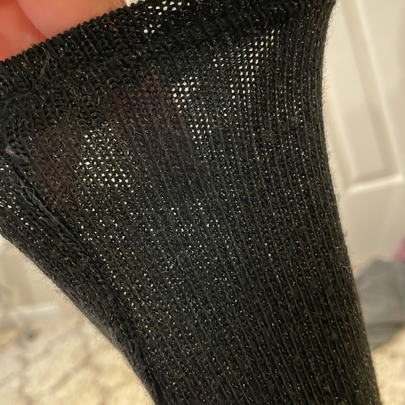 Lord & Taylor Design Lab V neck sparkly top. 2fer asymmetrical hem. Sheer SZ med - Picture 6 of 6